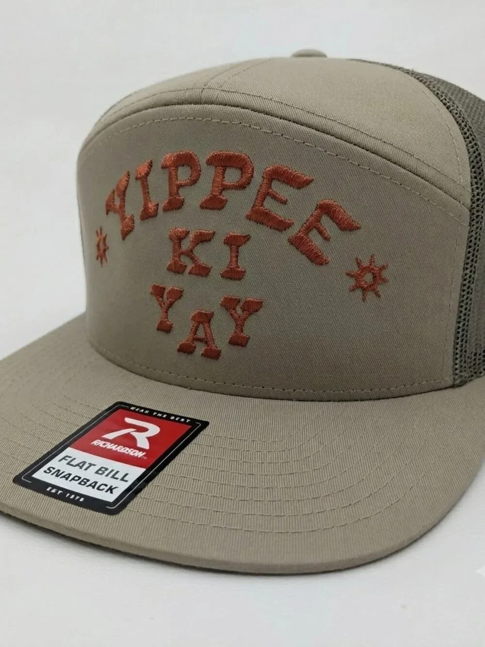 Retro Yippee Ki Yay Embroidered Hat Richardson 7 Panel Flat Bill Snapback Cowboy